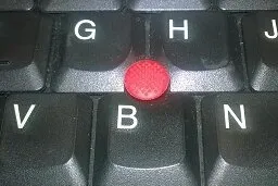 Picture of the middle of a ThinkPad keyboard